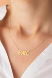 Monogram Name Necklace, Stainless Steel Initial Necklace
