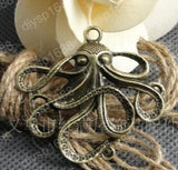30pcs Antique Bronze Octopus Charm Pendants Jewelry Findings