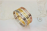 7mm Roman Numerals Bangle Rose Steel Christmas Women Party Gift