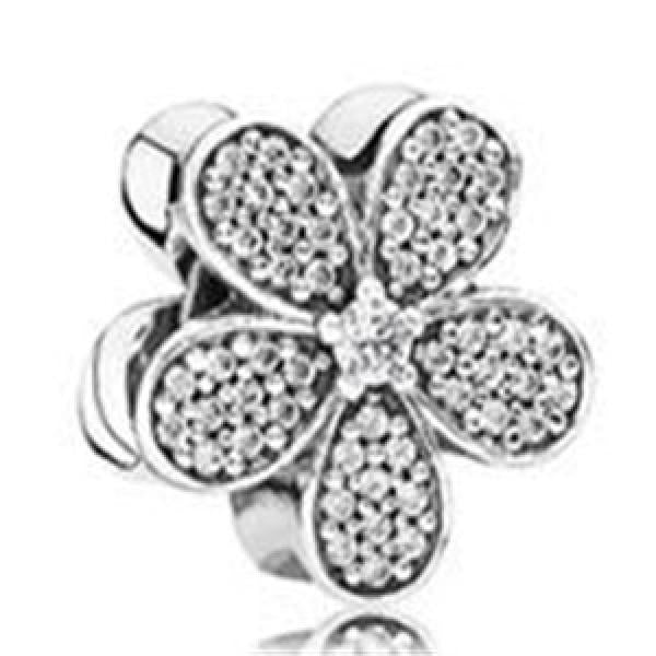 Sterling Silver Pave Daisy Flowers Charms for Jewelry Making