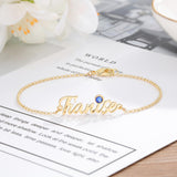 Custom Name Bracelet with Birthstone - Unique Personalized Jewelry