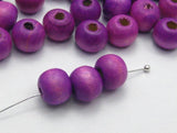 200 Purple 10mm Round Wooden Beads