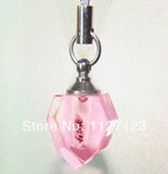 25pcs Pink Heart Rice Vial Pendants Perfume Glass Bottle