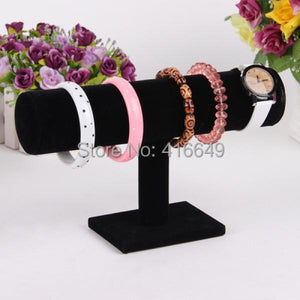 Velvet Hard Jewelry Display Stand Holder T-Bar Bracelet Chain Watch Rack
