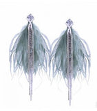 Long Feather Earring for Women Big Statement Earrings