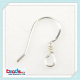 925 Sterling Silver Coil Ear Wire Earrings for DIY Jewelry Making