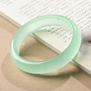 Zheru Jewelry Natural Myanmar Jade 54-64mm Light Green Bracelet