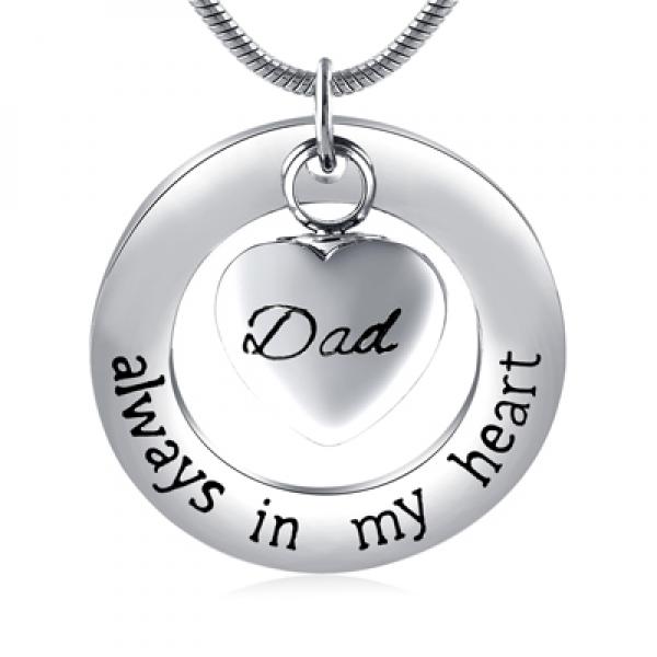 Family In My Heart Cremation Urn Keepsake Pendant Necklace