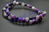 Purple Banded Agate Round Loose Beads 5 strands 6mm 8mm 10mm