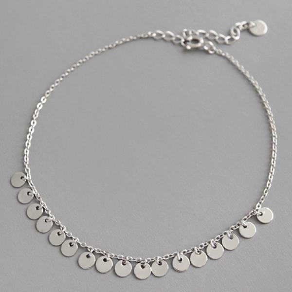 Bohemian Beads Anklet for Women Leg Chain with Tassel - 925 Silver