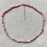 Baroque Pearl Necklace 5-6mm Small Rice Fine Jewelry Freshwater Choker