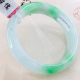 Zheru Jadeite Bracelet Natural Green 54-62mm Female Jade Gift with Certificate