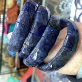Dumortierite Stone Beads Bracelet Natural Gemstone Bangle for Women