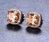 Red Zircon Crystal Natural Stone Earrings