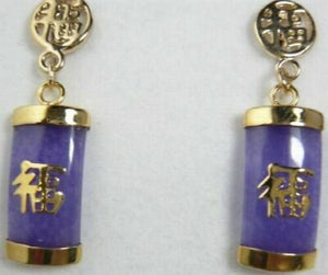 Women Lucky Gemstone Dangle Earrings