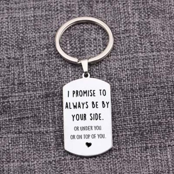 Engraved Keychain I PROMISE TO ALWAYS BE BY YOUR SIDE Wedding