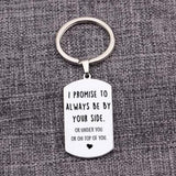 Engraved Keychain I PROMISE TO ALWAYS BE BY YOUR SIDE Wedding