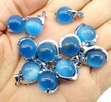 Natural Stone Tiger Eye Lapis Quartz Opal Charms Pendants for DIY Jewelry Making
