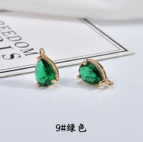20pcs Zircon Decor Geometry Alloy Charms DIY Jewelry Pendant
