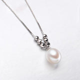 Freshwater Pearl Drop Pendant 925 Sterling Silver Choker Necklace