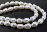 7-8mm Rice Freshwater Pearl Loose Beads 14in DIY Necklace LS3-095