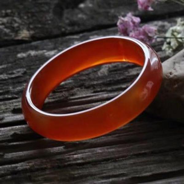 Zheru Jewelry Natural Agate Red Bracelet 54-64mm