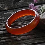 Zheru Jewelry Natural Agate Red Bracelet 54-64mm