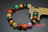 5pcs Chinese Dragon Colorful Stone 10mm Bead Bracelets Lucky Jewelry
