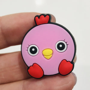100PCS Mix Lovely Chick PVC Craft Flat Back DIY Hair Jewelry Shoes Charms
