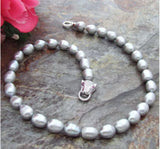 11-12MM SOUTH SEA CZ GREY PEARL NECKLACE 18 INCH