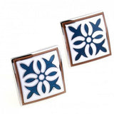 3-Color Flower Enamel Cufflink Epoxy Cuff Link