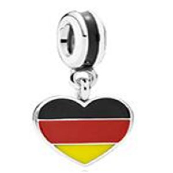 Heart Flag Enamel Charm Beads 925 Silver Jewelry Sign Beads