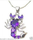 Purple Zircon Scorpion Necklace Pendant