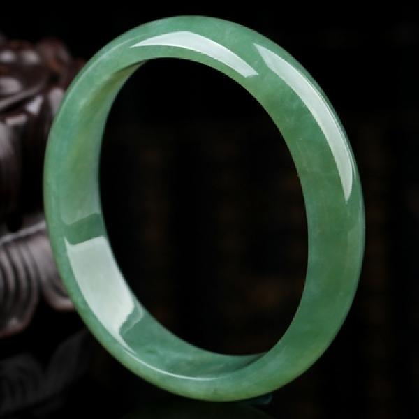 Natural Burmese Light Two-Color Jadeite Bracelet 54mm-64mm