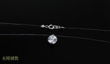 925 Silver Fish Line Crystal Choker Necklace Zircon Women Lady Collar