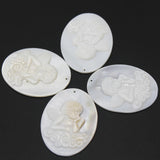 Freshwater Shell Beads Oval Carving Pendant Mother Of Pearl DIY Jewelry Making