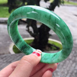 Zheru Princess Jadeite Green Bracelet 54-64mm Natural Myanmar Jewelry