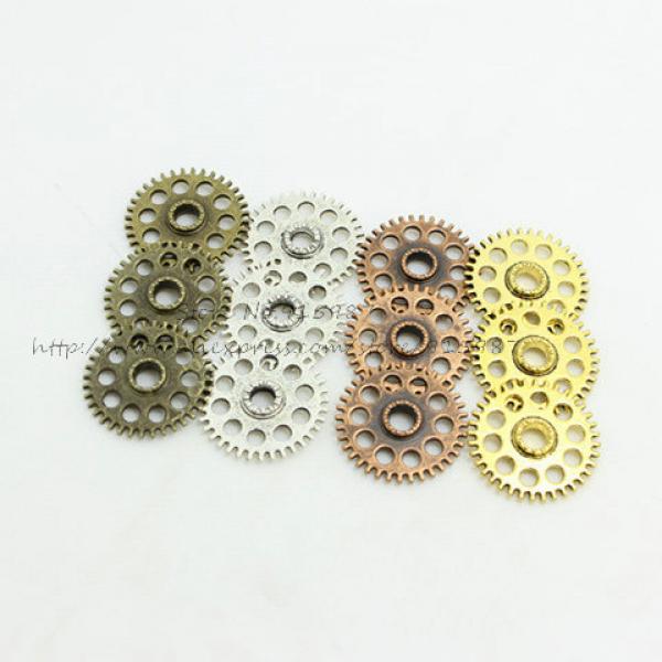 Sweet Bell Four Alloy Gear Charm Jewelry Findings 30pcs/lot