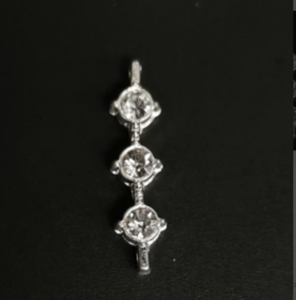 Crystal Pendant Necklace with 3 Rows