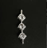 Crystal Pendant Necklace with 3 Rows