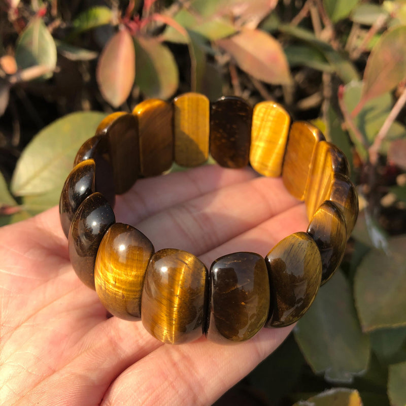 Fengbaowu Yellow Tiger Eye Bracelet Crystal Healing Stones Men Jewelry Gift