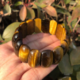 Fengbaowu Yellow Tiger Eye Bracelet Crystal Healing Stones Men Jewelry Gift