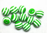 Chunky Striped Resin Round Beads for DIY Jewelry