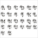 Monogram Name Butterfly Flower Necklace Pendant Stainless Steel Chain
