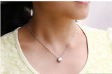 925 Silver Small Circle Crystal Pendant Necklace
