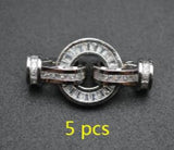 Micro Pave Square CZ Round Shape Charm Clasps Jewelry Components