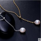 Freshwater Pearl Necklace Adjustable Pendant 925 Sterling Silver Jewelry
