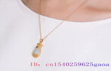 Jade Lucky Bag Pendant Necklace 925 Silver Gemstone Charm