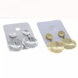 Plated Concave Round Earrings/Silver for Women