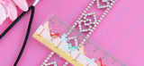 Crystal Rhinestone Heart Hair Elastic Hairband Headwear